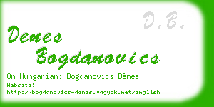 denes bogdanovics business card